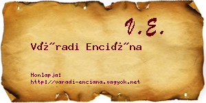 Váradi Enciána névjegykártya